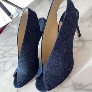 Jimmy Choo - Woman’s Blue Shar 85 Denim Sandal